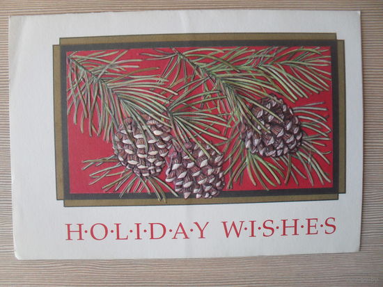 ПОДПИСАННАЯ ОТКРЫТКА . США. HOLIDAY WISHES