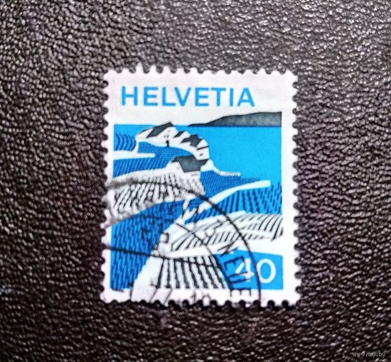 Марка Швейцария 1973 год Ландшафты