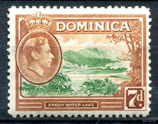 Британские колонии - Доминика - 1938/47г. - ландшафты, король Георг VI, 7 P - 1 марка - MH [Mi 101]. #4-B6-116-A-1