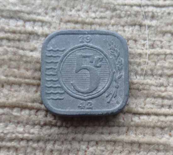 Werty71 Нидерланды 5 центов 1942