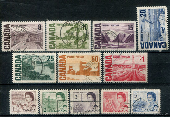 Канада - 1967г. - королева Елизавета II, ландшафты - 12 марок - полная серия, гашёные [Mi 398-409]. #3-WB-94-KS-4