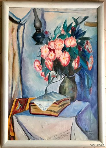 Щемелев Л.Д.Каталожный натюрморт.1968 год. Холст, масло. Размер 83х120 см.