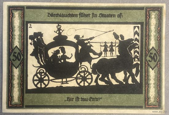 Нотгельд 50 пфеннигов 1921 год. Нойштрелиц,. Веймарская республика