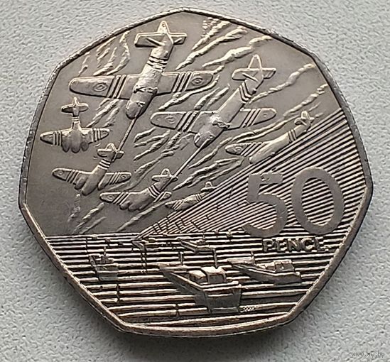 Великобритания 50 пенсов, 1994 50 лет высадки союзников в Нормандии  3-6-10