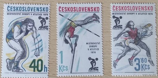 ЧЕХОСЛОВАКИЯ (ЧССР) 1978 3437-3439 Чемпионат Европы по легкой атлетике. Спорт **