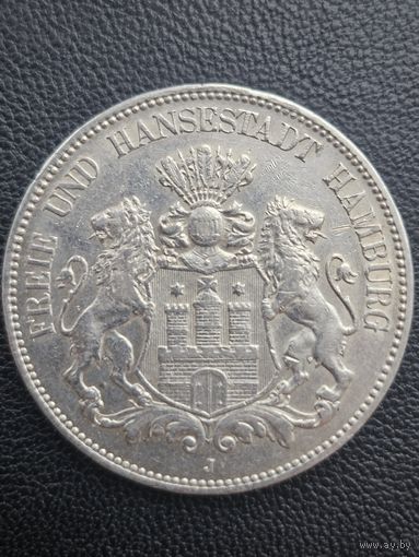 5 марок 1904. Гамбург.