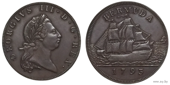 КОПИЯ 1 пенни 1793 Бермуды - Британские заморские территории