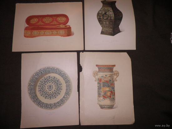 Хромолитографии из издания История декоративного искусства XVI века Издано Анри Лоренсом,Париж, 1892г.3 шт.(Лот 02)