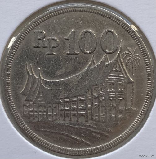 Индонезия 100 рупий 1973 г. В холдере