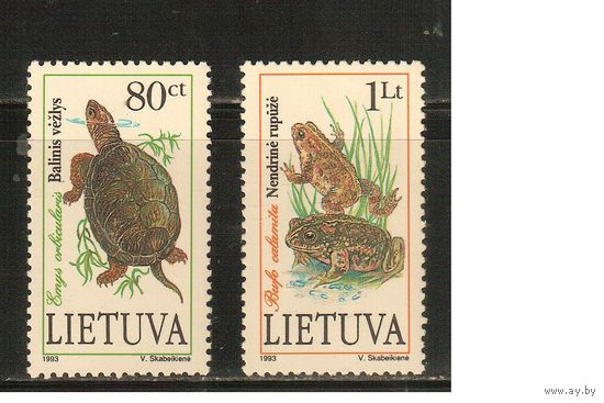 Литва-1993(Мих.545-546) , ** , Фауна,  (полная серия)