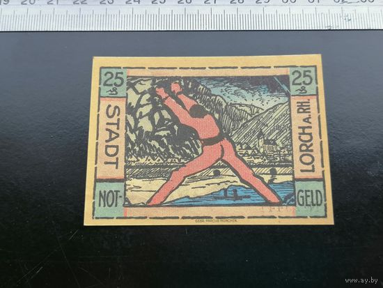 Германия-нотгельд 25 пфеннингов 1921 Лорх (Lorch )