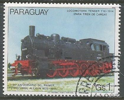 Парагвай. 150 лет немецкой ж/дороге. 1985г. St#3900.