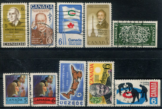 Канада - 1969г. - 9 полных серий - 10 марок - гашёные. #3-WB-94-KS-5
