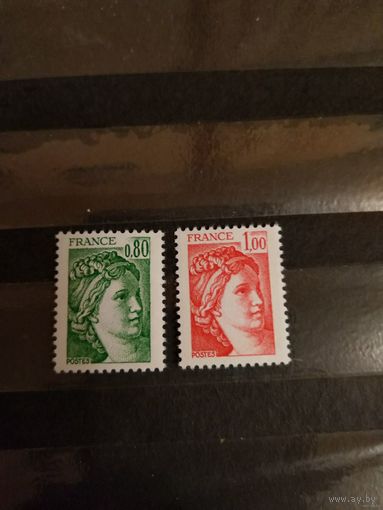 1977 Франция Сабина с УФ-Зацитой чистая полная серия клей MNH** (1-л1)