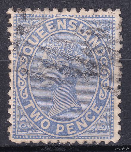 3.Aust. Великобритания. Австралийские штаты. Квинсленд. Виктория. Стандарт. 1882/83 гг. 2p. Mi.#54A.