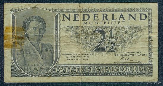 Нидерланды 2,5 гульдена 1949 год, номер 00080