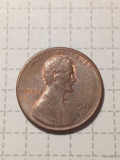 1 цент США 1988 Д  год