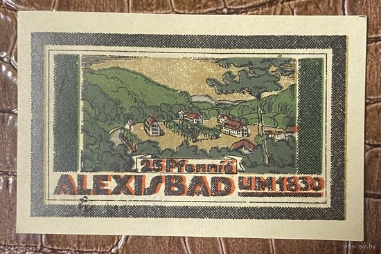 Нотгельд 25 пфеннигов 1921 год. Алексисбад. Веймарская республика