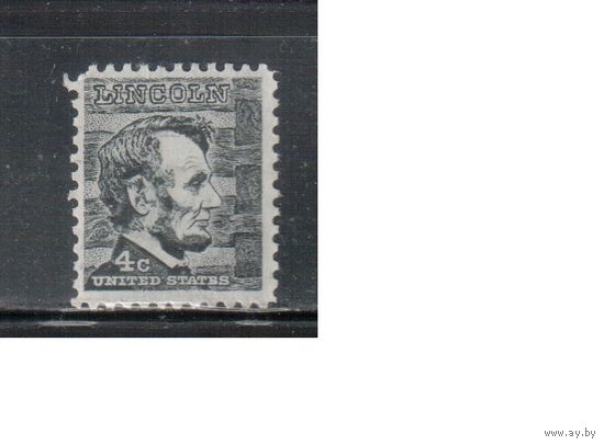 США-1965, (Мих.893) , * (без клея) , Стандарт, Линкольн(одиночка)