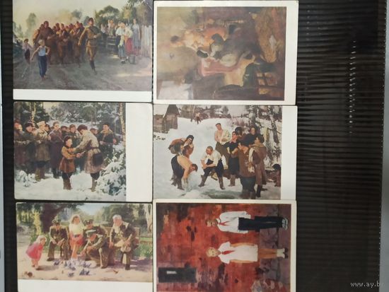 Открытки Картины из серии Соцарт. Пионерия. . Лот из 10 шт.