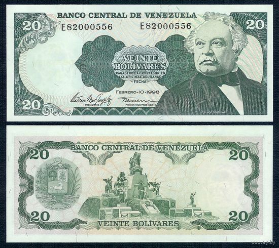 Венесуэла 20 боливар 1998 год, UNC