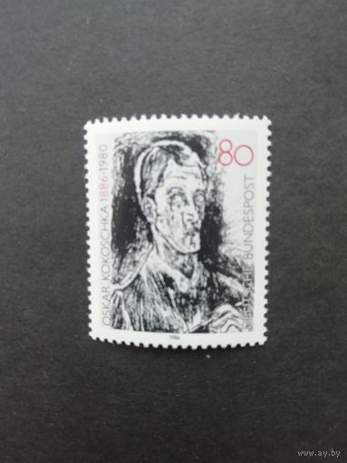 ФРГ 1986 Марка "100 лет со дня рождения художника Оскара Кокошка" (чистая**) Mi.1272 каталог 1.60 евро