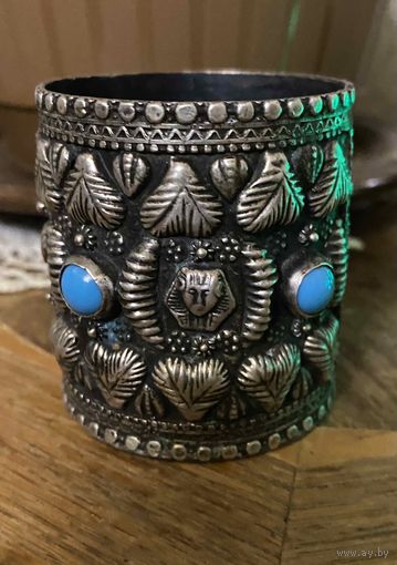 Восточная карандашница в серебре с бирюзой 87 гр.