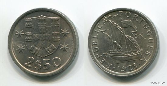 Португалия. 2,5 эскудо (1973, aUNC)