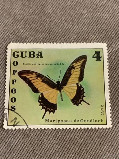 Куба 1972. Бабочки. Марка из серии