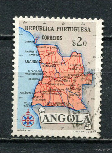 Португальские колонии - Ангола - 1955 - Карта 20С - [Mi.393] - 1 марка. Гашеная.  (Лот 52Fy)-T25P33