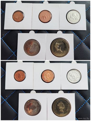 Распродажа !!! Ниуэ 5 монет (5, 10, 20, 50 центов, 1 доллар) 2009 г. UNC