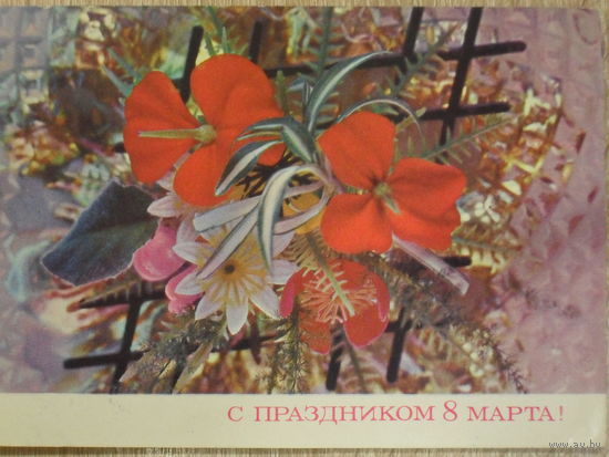 ПОДПИСАННАЯ ОТКРЫТКА СССР. ПРОШЕДШАЯ ПОЧТУ. "С ПРАЗДНИКОМ 8 МАРТА". ФОТО. Г. КОСТЕНКО. 1973 год.