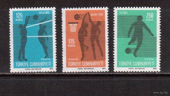Турция-1974,(Мих.2244-2246)  ** Спорт, Футбол