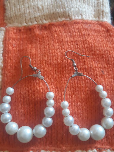 Серьги большие нарядные модные