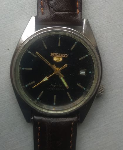 Часы наручные мужские механические "SEIKO"5, с календарем,Water RESISTANT,  Япония