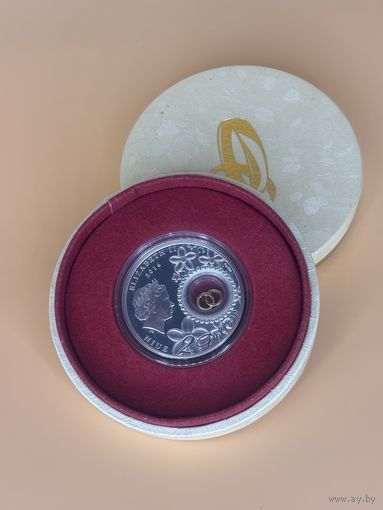 Ниуэ 2 доллара (dollars) 2014 "Свадебная монета. Любовь и счастье" в футляре с сертификатом С РУБЛЯ