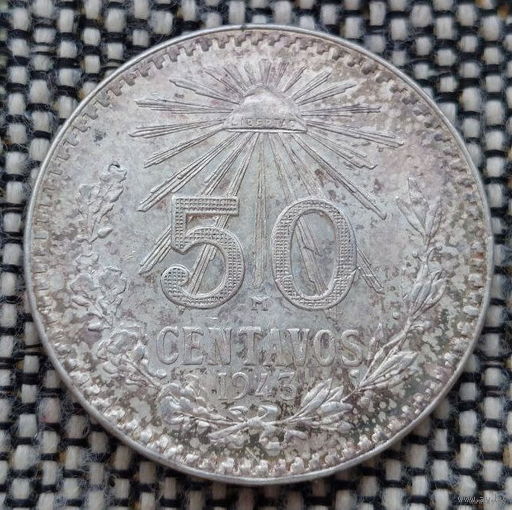 Мексика 50 сентавос 1943 года, UNC. Орел. М. Серебро. Сторгуй за свою цену, предложи обмен! S50