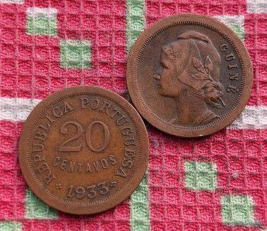 Португалия. Колония Гвинея 20 сентаво 1933 года, UNC