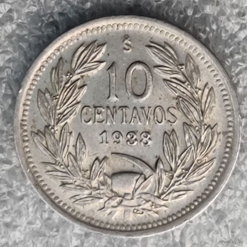 Чили 10 сентаво  1938 г.