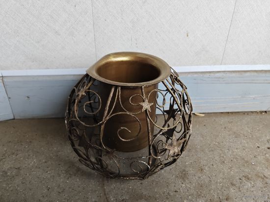 Подсвечник - ваза латунный