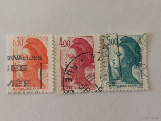 Три марки серии "Свобода" (Liberty) за 1982 год