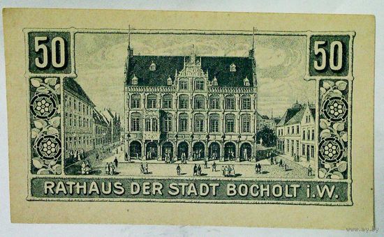РАСПРОДАЖА!!! - ГЕРМАНИЯ БОХОЛЬТ (Северный РЕЙН-ВЕСТФАЛИЯ) 50 пфеннигов 1917 год - UNC!