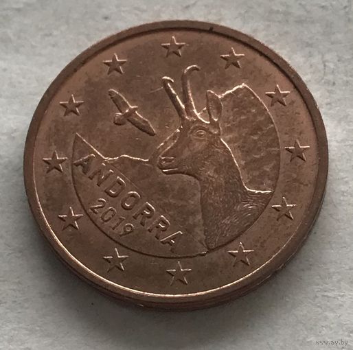 Андорра 2 евроцент 2019 - Бородач (Серна) - в блеске!