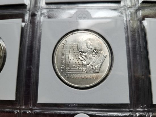 10 евро 2008 150 лет со дня рождения Макса Планка! Серебро 18 грамма 925 пробы! ВОЗМОЖЕН ОБМЕН!