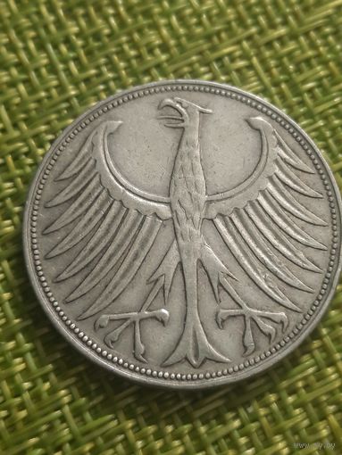 Фрг 5 марок 1957 г G ( редкий год, малый тираж 652 т )
