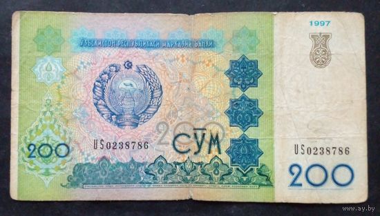 Узбекистан.200 сум 1997 г.Серия US