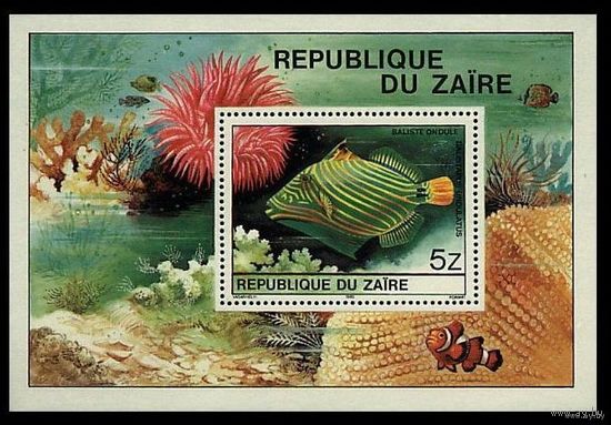 1980 Заир 672/B38 Морская фауна  MNH