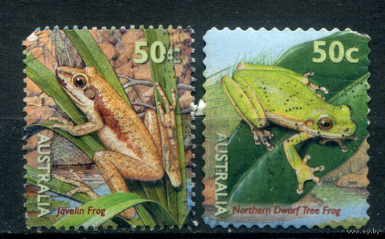 Австралия - 1999г. - лягушки - 2 марки - гашёные. #3-WB-101-KS-4