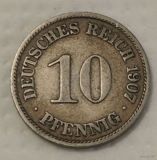 Германия 10 пфеннигов, 1907"A" - Берлин (2-2-19)