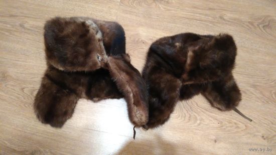 Шапка ушанка ссср, из норки.